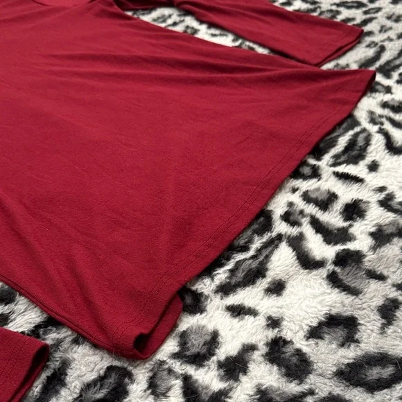 Red Turtleneck Long Sleeve Top - Picture 3 of 4